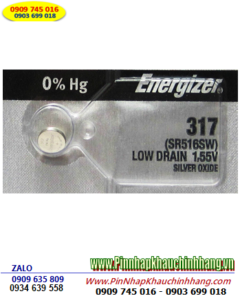 Pin SR516SW _Pin 317; Pin đồng hồ Energizer 317,SR516SW Silver Oxide 1.55v | HẾT HÀNG